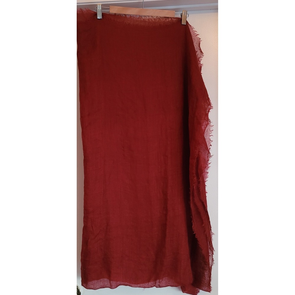 Lanvin‎ Women's Scarf Red Cashmere Silk Blend Rectangle 76 x 57 Luxury Designer